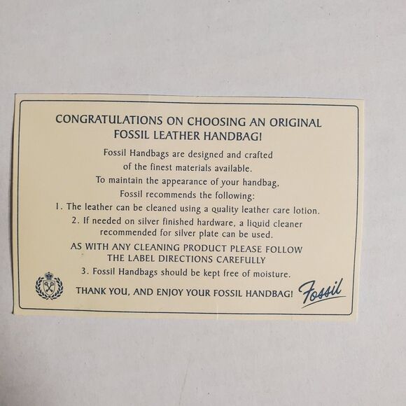 Vintage Fossil Black Genuine Leather Handbag Tote with Authenticity Card‎ #75082 - Picture 16 of 16